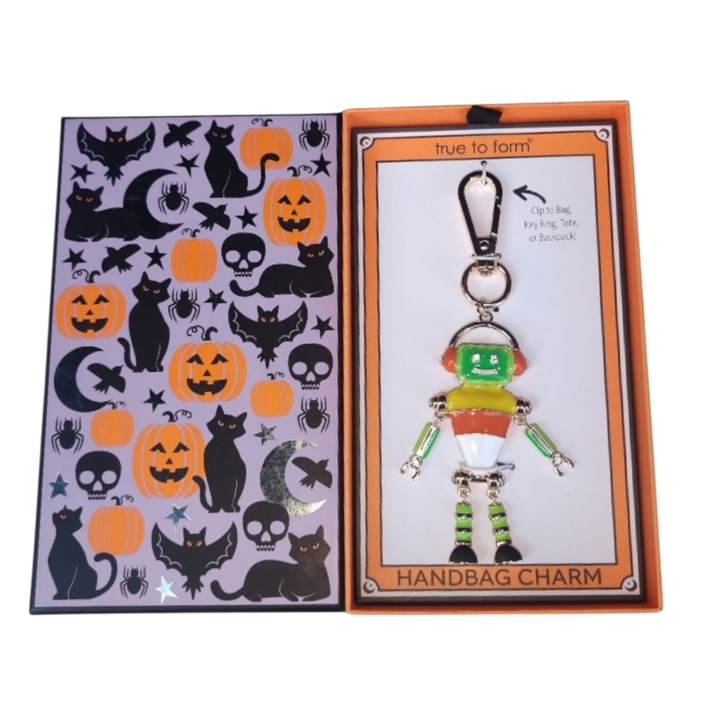 True to Form Candy Corn Robot Bag Charm Keychain - Picture 4 of 6